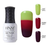 HNM 8ml 32 Colors Thermo Change Nail Polish Temperature Change Color UV LED Lamp Top Primer Lucky Varnish Gel Lacquer