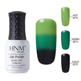 HNM 8ml 32 Colors Thermo Change Nail Polish Temperature Change Color UV LED Lamp Top Primer Lucky Varnish Gel Lacquer