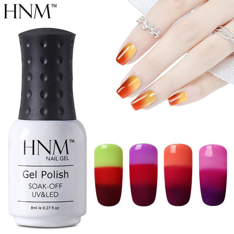 HNM 8ml Color Change Nail Polish Chameleon Gel Nail Polish Vernis Semi Permanent Top Coat Base Coat Gel Lak Gel Varnishes Primer