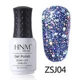 HNM 8ml Diamond Bling Glitter UV Hybrid Varnish Semi Permanent Enamel Manicure Shiny Lucky Lacquer Stamping Base Top Coat New