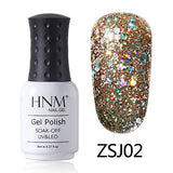 HNM 8ml Diamond Bling Glitter UV Hybrid Varnish Semi Permanent Enamel Manicure Shiny Lucky Lacquer Stamping Base Top Coat New