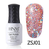 HNM 8ml Diamond Bling Glitter UV Hybrid Varnish Semi Permanent Enamel Manicure Shiny Lucky Lacquer Stamping Base Top Coat New