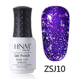 HNM 8ml Diamond Bling Glitter UV Hybrid Varnish Semi Permanent Enamel Manicure Shiny Lucky Lacquer Stamping Base Top Coat New