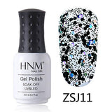 HNM 8ml Diamond Bling Glitter UV Hybrid Varnish Semi Permanent Enamel Manicure Shiny Lucky Lacquer Stamping Base Top Coat New