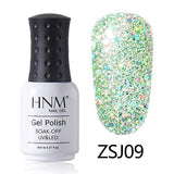 HNM 8ml Diamond Bling Glitter UV Hybrid Varnish Semi Permanent Enamel Manicure Shiny Lucky Lacquer Stamping Base Top Coat New