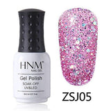 HNM 8ml Diamond Bling Glitter UV Hybrid Varnish Semi Permanent Enamel Manicure Shiny Lucky Lacquer Stamping Base Top Coat New