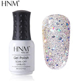 HNM 8ml Diamond Bling Glitter UV Hybrid Varnish Semi Permanent Enamel Manicure Shiny Lucky Lacquer Stamping Base Top Coat New