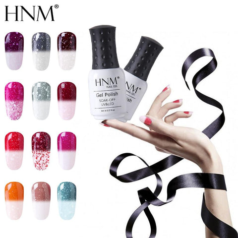 HNM 8ml  Nail Polish Snowy Temperature Color Change Nail Gelpolish UV Gel Polish Hybrid Lacquer Varnish GelPolish Stamping Glue
