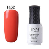 HNM 8ml UV Gel Nail Polish LED Lamp Gel Lacquer 58 Color Gel Polish Pure Colors Semi Permanent Gel Varnish Nail Primer Base Top