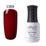 HNM 8ml UV Gel Nail Polish LED Lamp Gel Lacquer 58 Color Gel Polish Pure Colors Semi Permanent Gel Varnish Nail Primer Base Top