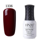 HNM 8ml UV Gel Nail Polish LED Lamp Gel Lacquer 58 Color Gel Polish Pure Colors Semi Permanent Gel Varnish Nail Primer Base Top