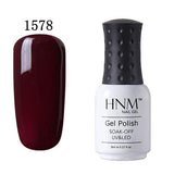 HNM 8ml UV Gel Nail Polish LED Lamp Gel Lacquer 58 Color Gel Polish Pure Colors Semi Permanent Gel Varnish Nail Primer Base Top