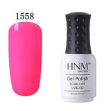 HNM 8ml UV Gel Nail Polish LED Lamp Gel Lacquer 58 Color Gel Polish Pure Colors Semi Permanent Gel Varnish Nail Primer Base Top