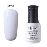 HNM 8ml UV Gel Nail Polish LED Lamp Gel Lacquer 58 Color Gel Polish Pure Colors Semi Permanent Gel Varnish Nail Primer Base Top