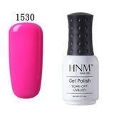 HNM 8ml UV Gel Nail Polish LED Lamp Gel Lacquer 58 Color Gel Polish Pure Colors Semi Permanent Gel Varnish Nail Primer Base Top