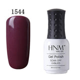 HNM 8ml UV Gel Nail Polish LED Lamp Gel Lacquer 58 Color Gel Polish Pure Colors Semi Permanent Gel Varnish Nail Primer Base Top