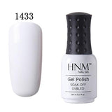 HNM 8ml UV Gel Nail Polish LED Lamp Gel Lacquer 58 Color Gel Polish Pure Colors Semi Permanent Gel Varnish Nail Primer Base Top
