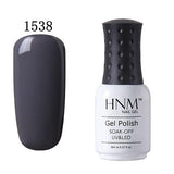 HNM 8ml UV Gel Nail Polish LED Lamp Gel Lacquer 58 Color Gel Polish Pure Colors Semi Permanent Gel Varnish Nail Primer Base Top