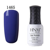 HNM 8ml UV Gel Nail Polish LED Lamp Gel Lacquer 58 Color Gel Polish Pure Colors Semi Permanent Gel Varnish Nail Primer Base Top