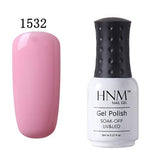HNM 8ml UV Gel Nail Polish LED Lamp Gel Lacquer 58 Color Gel Polish Pure Colors Semi Permanent Gel Varnish Nail Primer Base Top