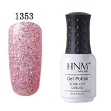 HNM 8ml UV Gel Nail Polish LED Lamp Gel Lacquer 58 Color Gel Polish Pure Colors Semi Permanent Gel Varnish Nail Primer Base Top