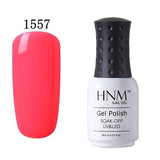 HNM 8ml UV Gel Nail Polish LED Lamp Gel Lacquer 58 Color Gel Polish Pure Colors Semi Permanent Gel Varnish Nail Primer Base Top