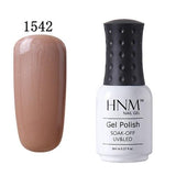 HNM 8ml UV Gel Nail Polish LED Lamp Gel Lacquer 58 Color Gel Polish Pure Colors Semi Permanent Gel Varnish Nail Primer Base Top