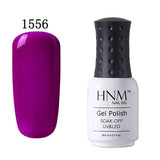HNM 8ml UV Gel Nail Polish LED Lamp Gel Lacquer 58 Color Gel Polish Pure Colors Semi Permanent Gel Varnish Nail Primer Base Top