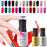HNM 8ml UV Gel Nail Polish LED Lamp Gel Lacquer 58 Color Gel Polish Pure Colors Semi Permanent Gel Varnish Nail Primer Base Top