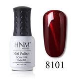 HNM Cat Eye Wine Red 8ML Nail Polish Stamping Hybrid Varnish Lucky Lacquer Semi Permanent Paint Gellak Top Base Primer Enamel