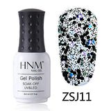 HNM Glitter Diamond 8ml UV Gel Nail Polish Semi Permanent Painting Gellak Shiny Lucky Lacquer Enamel Stamping Base Top Coat