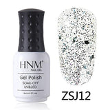 HNM Glitter Diamond 8ml UV Gel Nail Polish Semi Permanent Painting Gellak Shiny Lucky Lacquer Enamel Stamping Base Top Coat