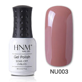 HNM New Nude Light Color 8ML UV Gel Nail Polish Top Base Semi Permanent Hybrid Varnish Stamping Enamel Painting Gellak
