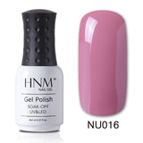 HNM New Nude Light Color 8ML UV Gel Nail Polish Top Base Semi Permanent Hybrid Varnish Stamping Enamel Painting Gellak