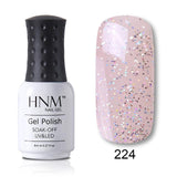 HNM New Nude Light Color 8ML UV Gel Nail Polish Top Base Semi Permanent Hybrid Varnish Stamping Enamel Painting Gellak