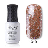 HNM New Nude Light Color 8ML UV Gel Nail Polish Top Base Semi Permanent Hybrid Varnish Stamping Enamel Painting Gellak