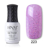 HNM New Nude Light Color 8ML UV Gel Nail Polish Top Base Semi Permanent Hybrid Varnish Stamping Enamel Painting Gellak