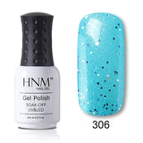 HNM New Nude Light Color 8ML UV Gel Nail Polish Top Base Semi Permanent Hybrid Varnish Stamping Enamel Painting Gellak