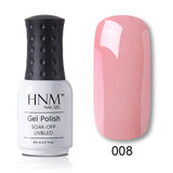HNM New Nude Light Color 8ML UV Gel Nail Polish Top Base Semi Permanent Hybrid Varnish Stamping Enamel Painting Gellak