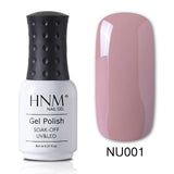 HNM New Nude Light Color 8ML UV Gel Nail Polish Top Base Semi Permanent Hybrid Varnish Stamping Enamel Painting Gellak