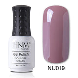 HNM New Nude Light Color 8ML UV Gel Nail Polish Top Base Semi Permanent Hybrid Varnish Stamping Enamel Painting Gellak
