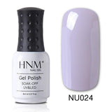 HNM New Nude Light Color 8ML UV Gel Nail Polish Top Base Semi Permanent Hybrid Varnish Stamping Enamel Painting Gellak