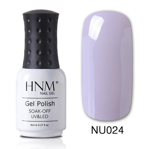 HNM New Nude Light Color 8ML UV Gel Nail Polish Top Base Semi Permanent Hybrid Varnish Stamping Enamel Painting Gellak