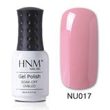 HNM New Nude Light Color 8ML UV Gel Nail Polish Top Base Semi Permanent Hybrid Varnish Stamping Enamel Painting Gellak