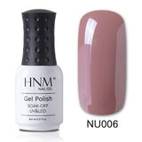 HNM New Nude Light Color 8ML UV Gel Nail Polish Top Base Semi Permanent Hybrid Varnish Stamping Enamel Painting Gellak