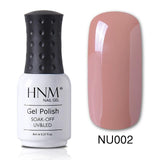 HNM New Nude Light Color 8ML UV Gel Nail Polish Top Base Semi Permanent Hybrid Varnish Stamping Enamel Painting Gellak