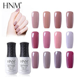HNM New Nude Light Color 8ML UV Gel Nail Polish Top Base Semi Permanent Hybrid Varnish Stamping Enamel Painting Gellak