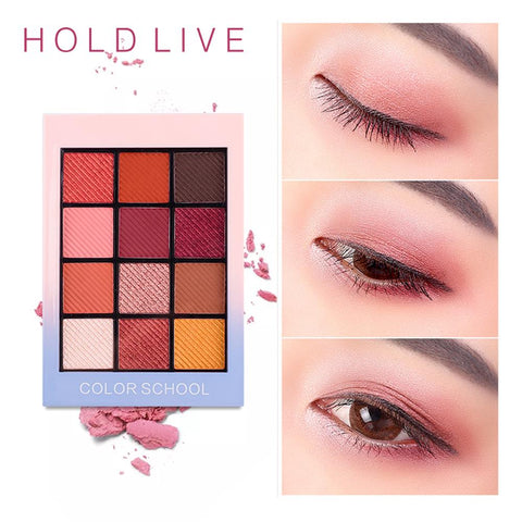HOLD LIVE 12 Full Colors Matte Eye Shadow Palette Pigment Glitter Eyeshadow Palettes Nude Shadows Cosmetics Korean Makeup Eyes