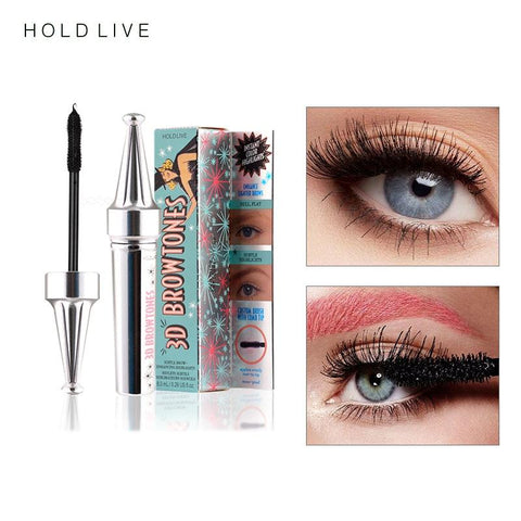 HOLD LIVE 3D Fiber Eyelashes Mascara Makeup Lengthening Curling Eye Lashes Black Waterproof Fiber Mascara Volume Eyelash Make Up