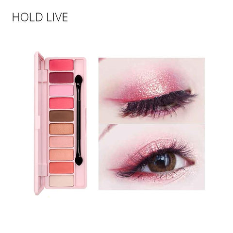 HOLD LIVE Peach Matte Eyeshadow Palette For Red Shadows Korean Makeup Brand Pink Cherry Blossom Glitter Eyes Shadows Palette Kit